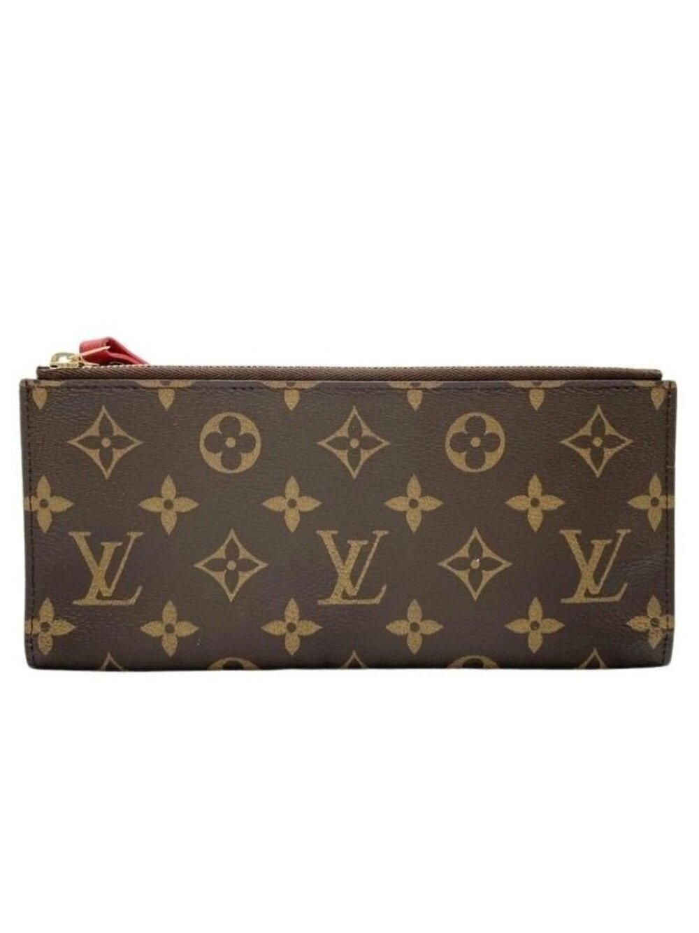 Louis Vuitton Wallet Portefeuille Adele Brown Coquelicot Monogram Bifold Gold